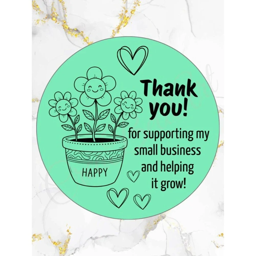 100 Thank you Stickers Thermal 2